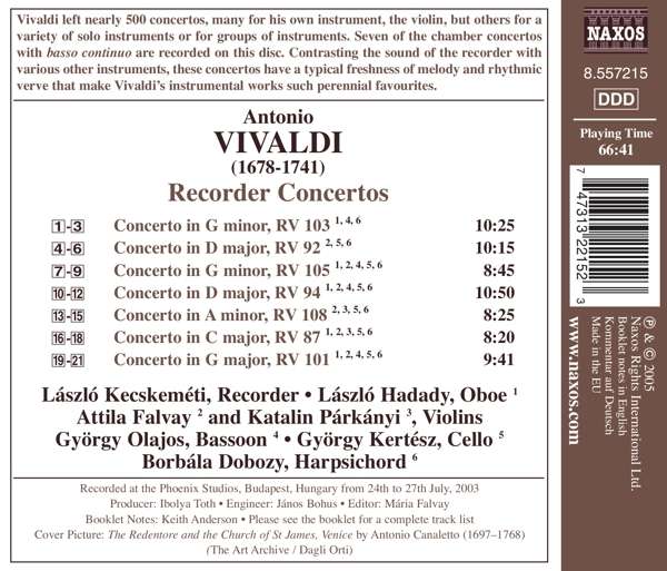 VIVALDI: Recorder concertos - slide-1