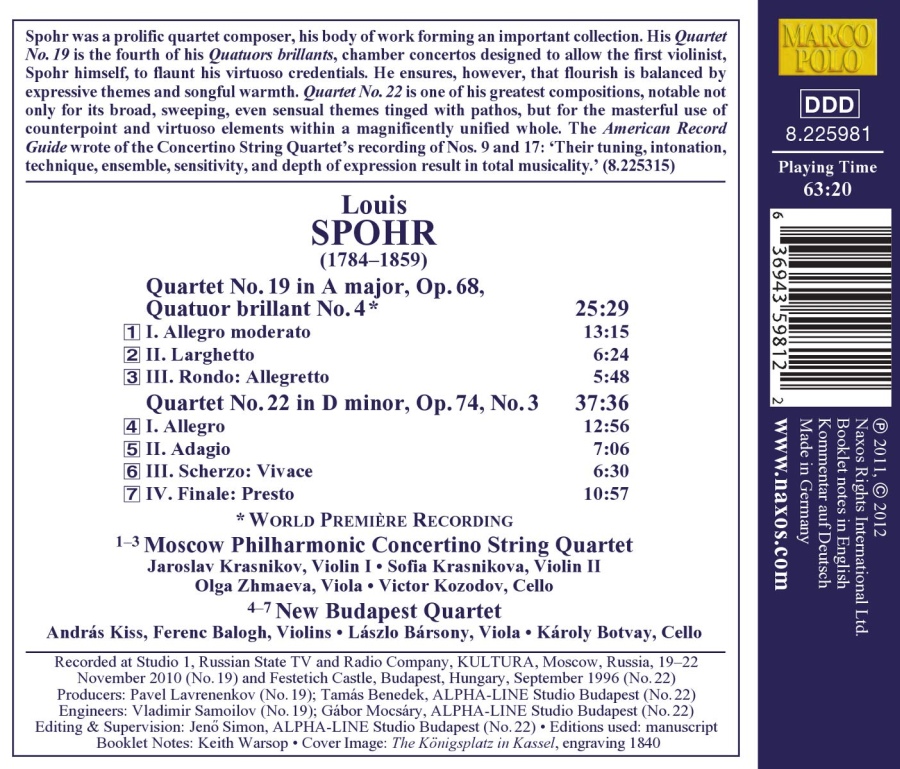 Spohr: String Quartets Vol. 15 - Nos. 19 & 22 - slide-1