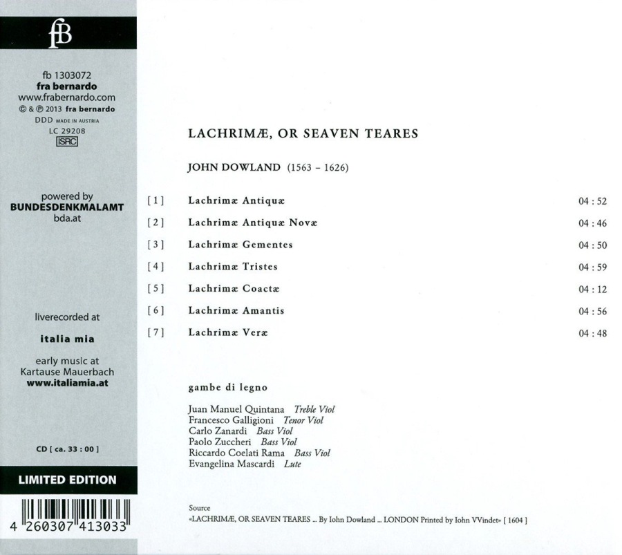 Dowland: Lachrimae or Seaven Teares - slide-1