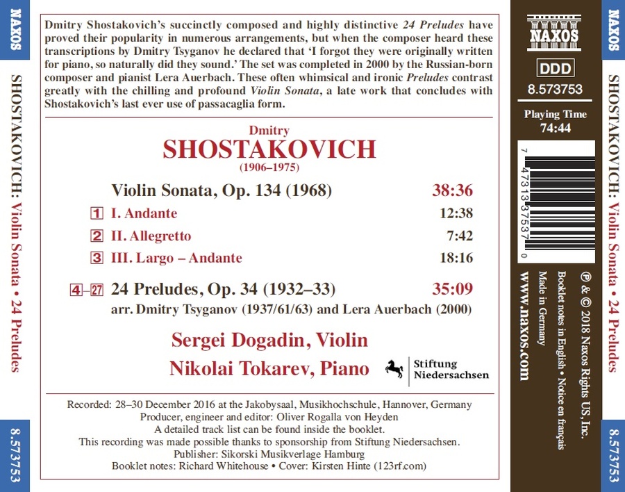 Shostakovich: Violin Sonata; 24 Preludes (arr. violin and piano) - slide-1
