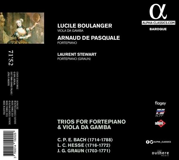 BACH CPE/ GRAUN/ HESSE Trios for Fortepiano & Viola da Gamba - slide-1