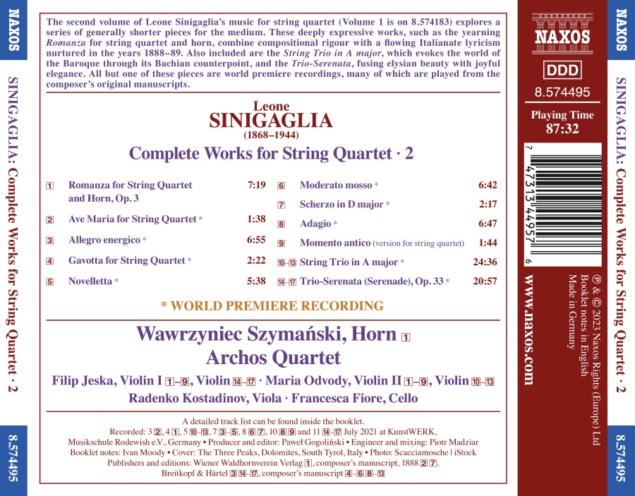 Sinigaglia: Complete Works for String Quartet Vol. 2 - slide-1