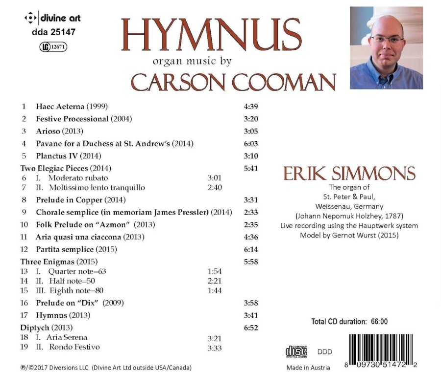 Hymnus - organ music by Carson Cooman - slide-1