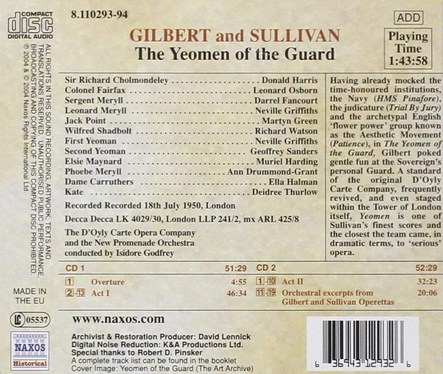 GILBERT & SULLIVAN:Yeomen of the Guard - slide-1