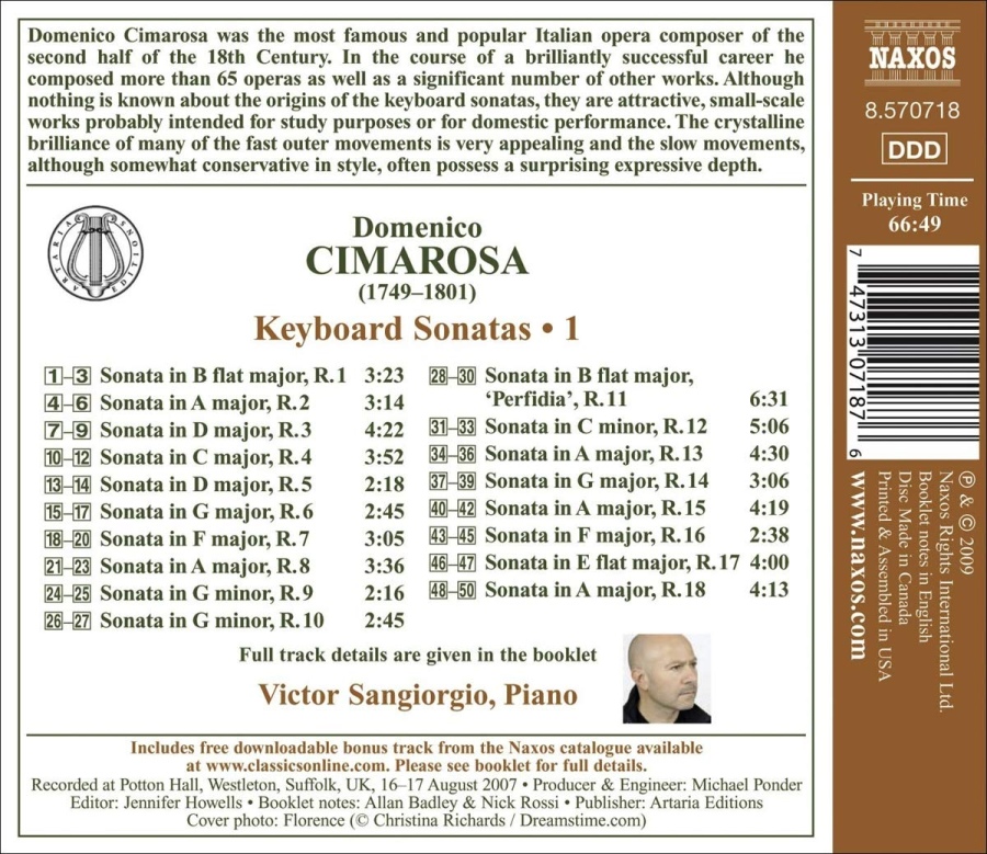 Cimarosa, Domenico : Keyboard Sonatas Vol. 1 - slide-1