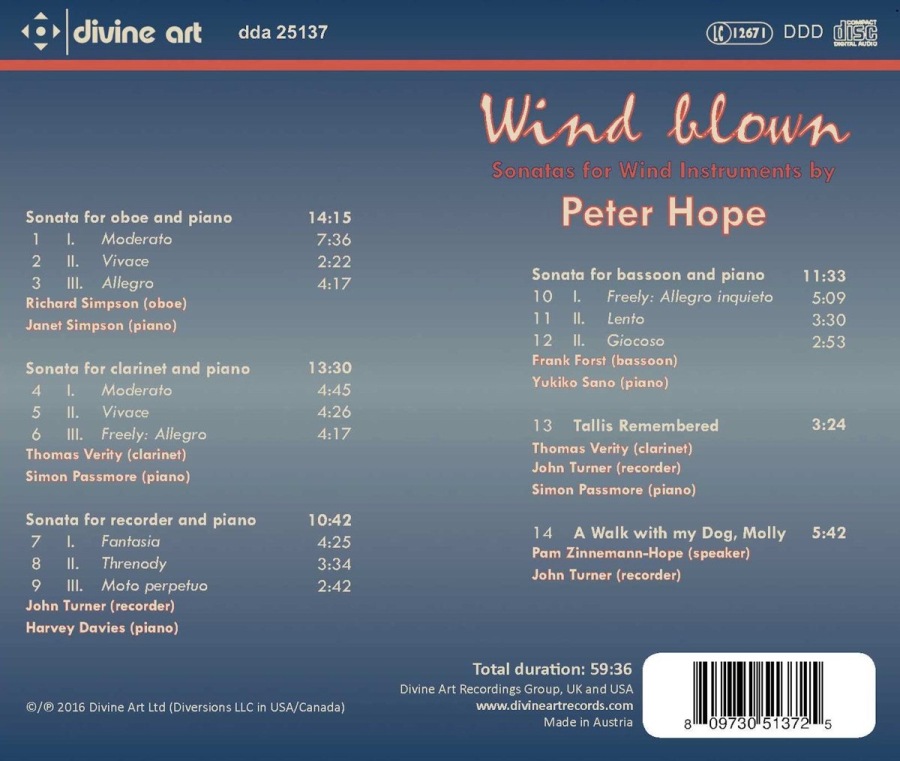 Wind blown - Sonatas for Wind Instruments by Peter Hope - slide-1