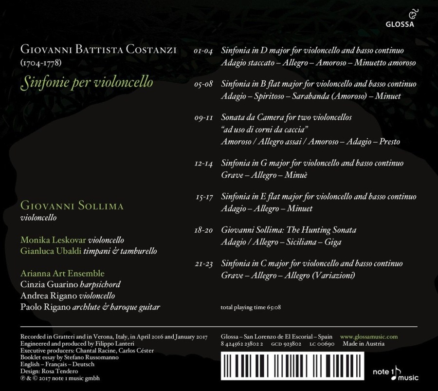 Costanzi: Sinfonie per violoncello - slide-1