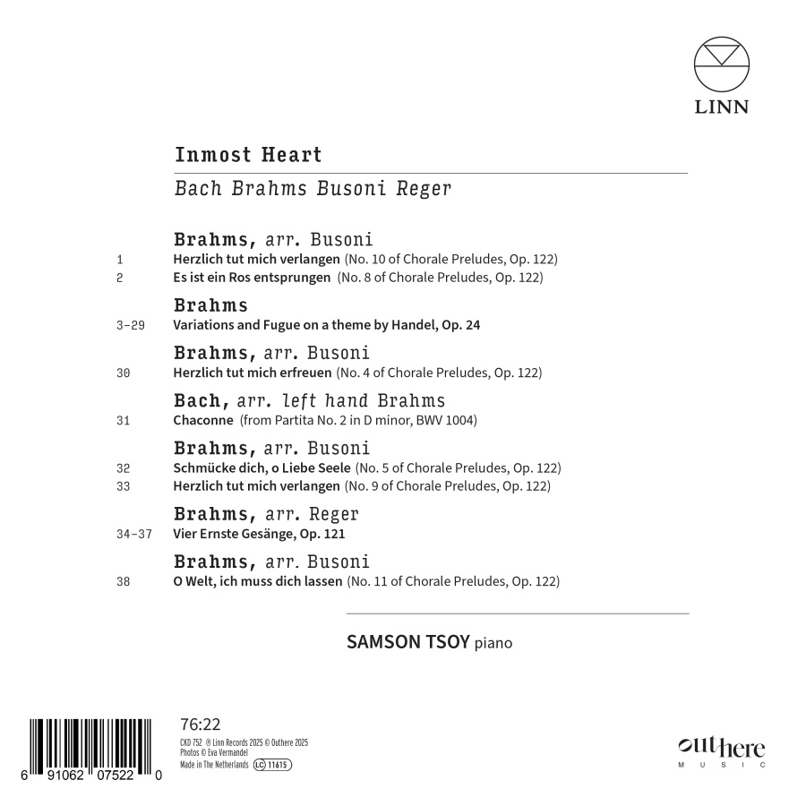 Inmost Heart: Bach, Brahms, Busoni & Reger - slide-1