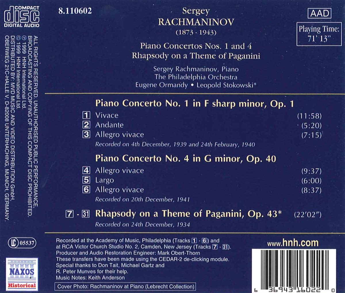 RACHMANINOV: Piano Concertos Nos.1-4 - slide-1