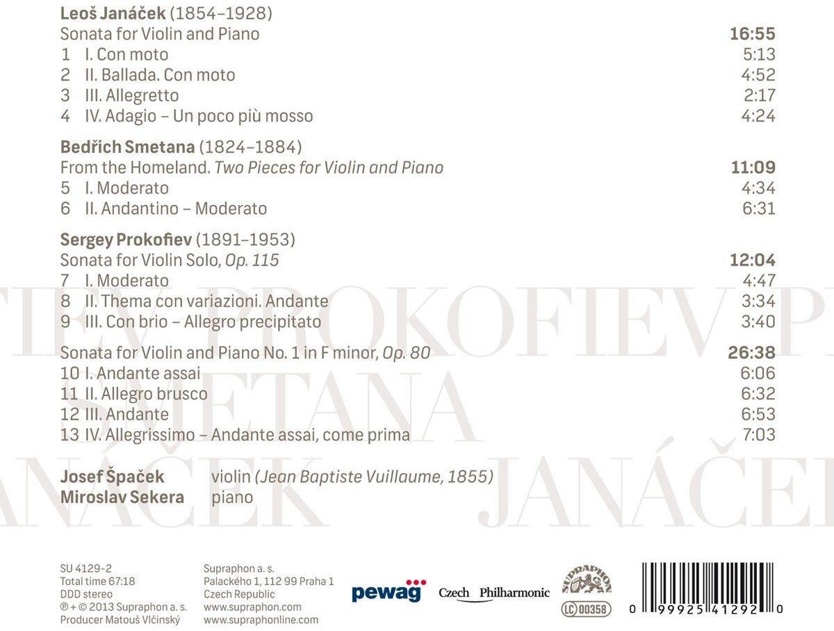 Janacek, Smetana, Prokofiev: Sonatas for Violin & Piano - slide-1