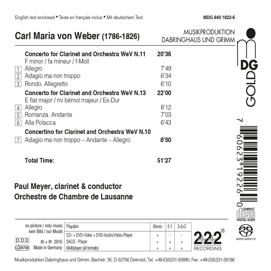 Weber: Clarinet Concertos Nos. 1 & 2 Concertino - slide-1