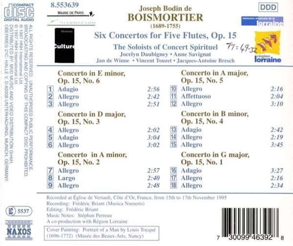 BOISMORTIER: 6 Concertos for Five Flutes, Op. 15 - slide-1