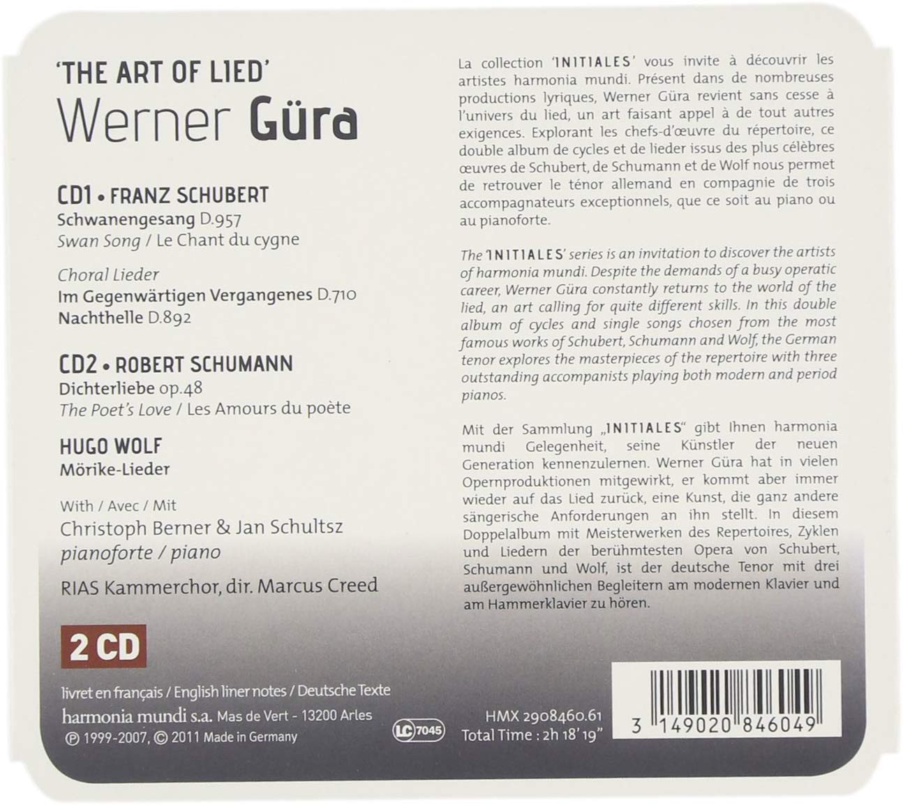 INITIALES / Werner Güra: "The Art of Lied" - Schubert, Schumann, Wolf - slide-1