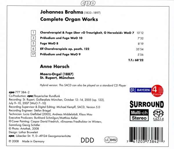 Brahms:  Complete Organ Works SACD - slide-1