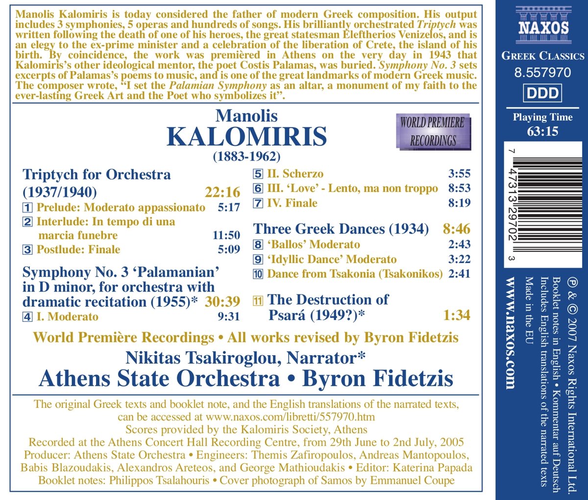 Kalomiris: Triptych, Symphony No. 3 - slide-1