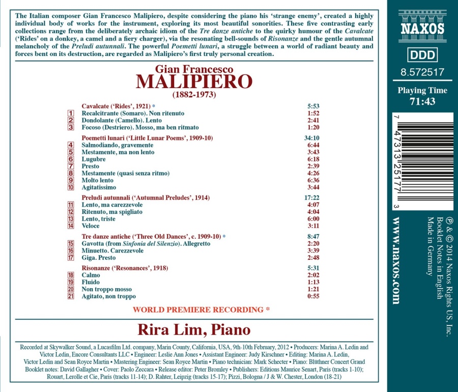 Malipiero: Piano Works (1909-1921) - slide-1