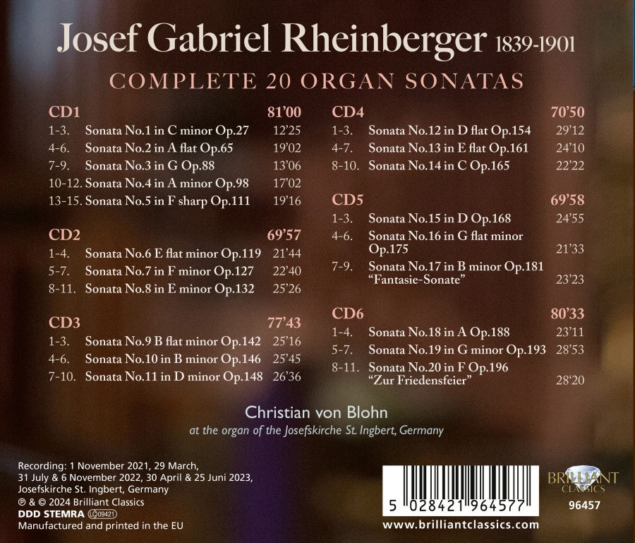 Rheinberger: Complete 20 Organ Sonatas - slide-1