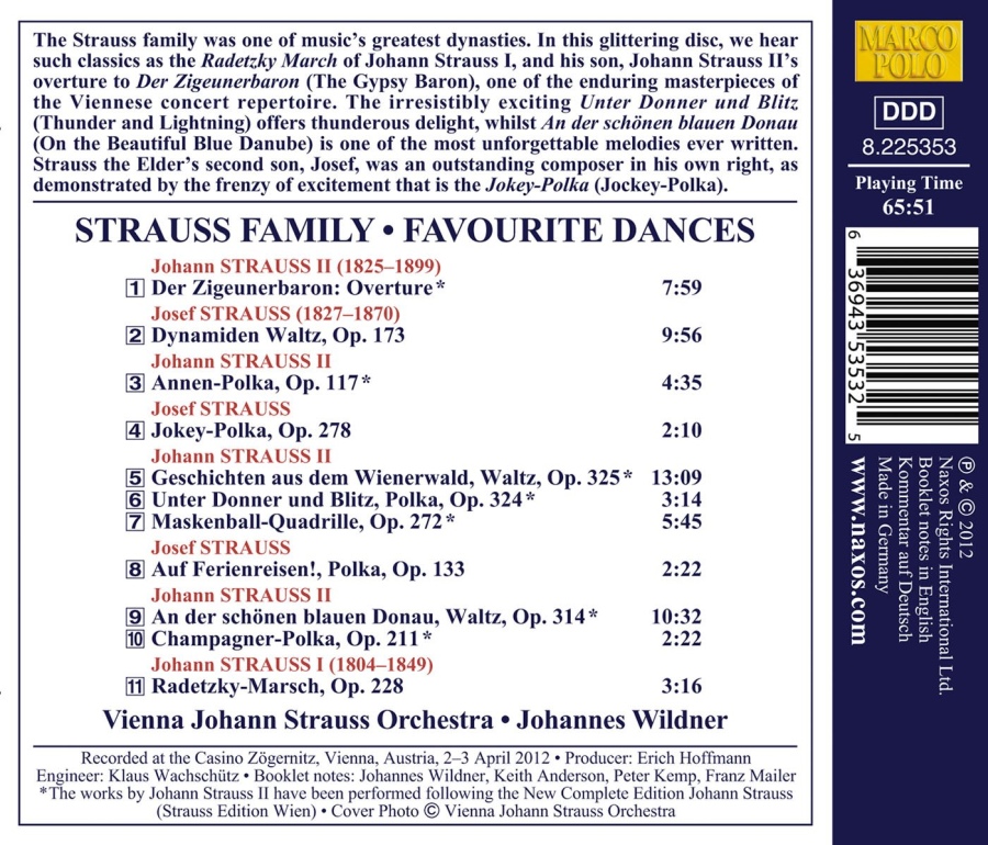 Strauss Family: Favourite Dances - Johann Strauss I & II, Josef Strauss - slide-1