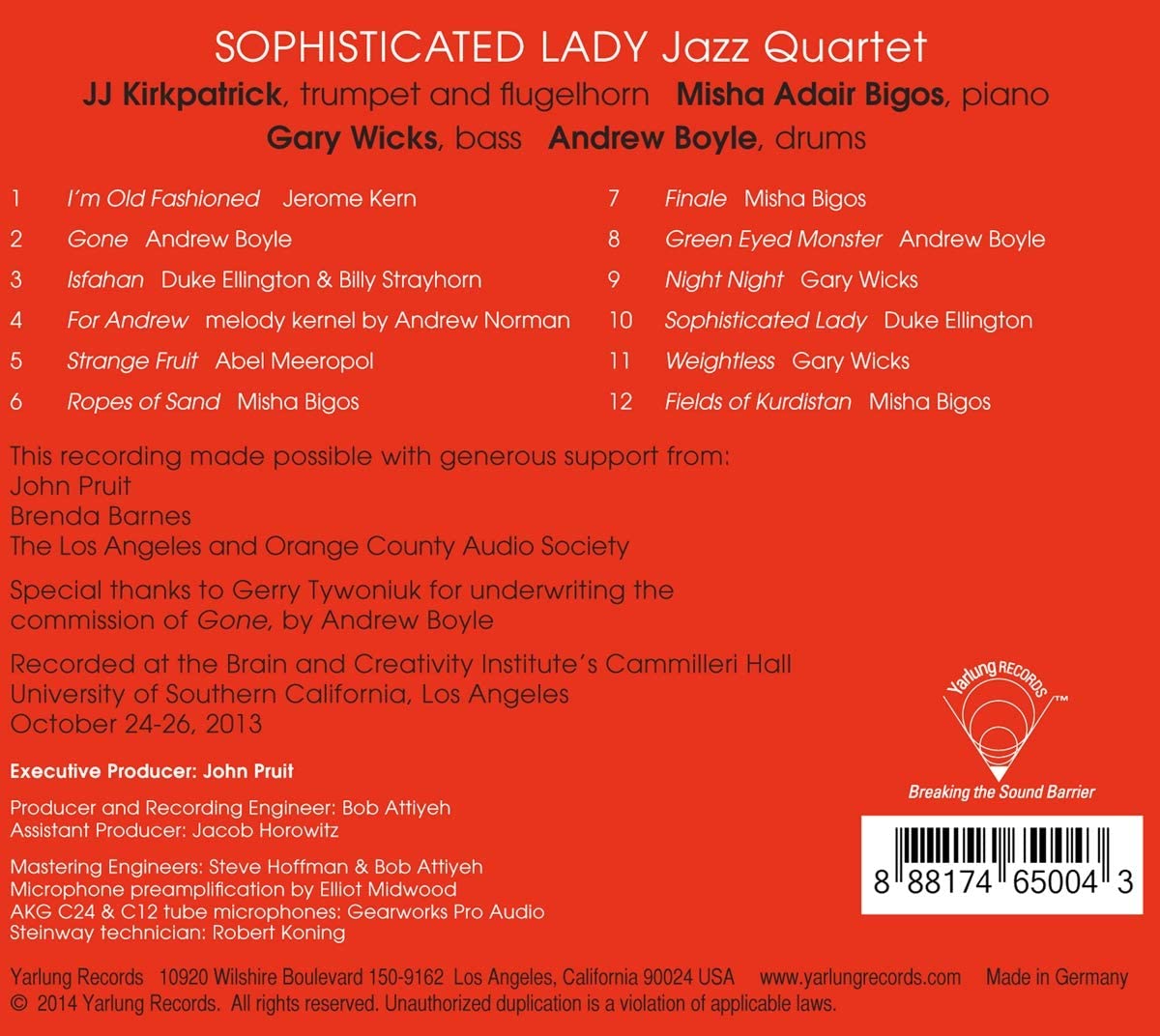 Sophisticated Lady Jazz Quartet Vol. 1 - 180 Gram Vinyl LP - slide-1