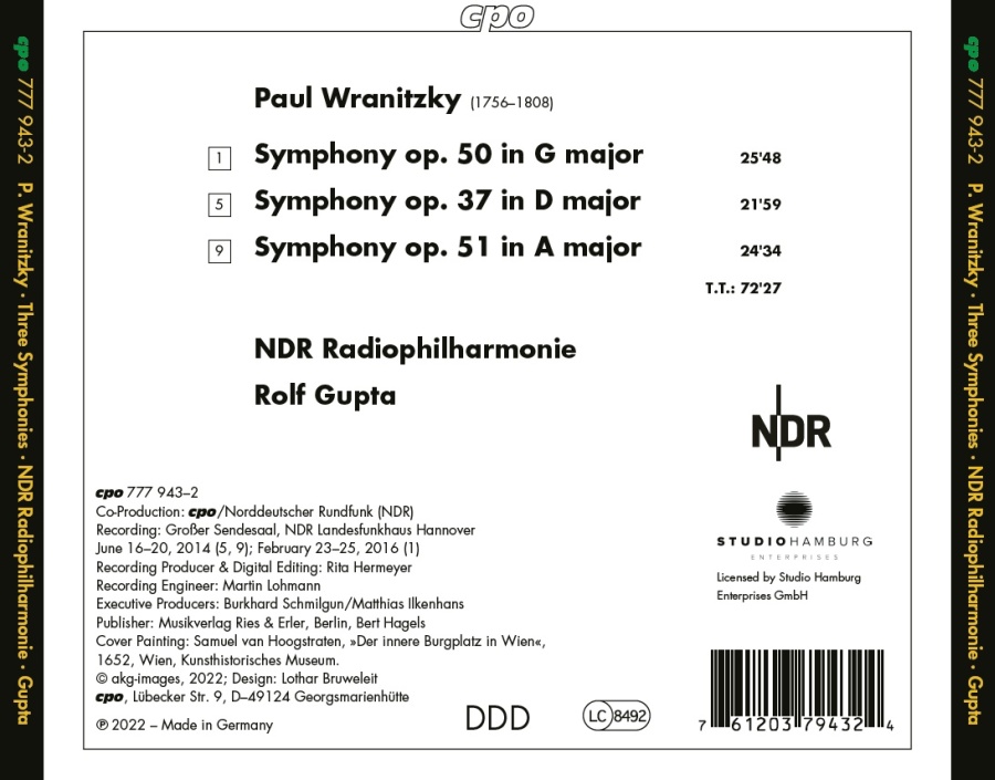 Wranitzky: Symphonies op. 37, 50 & 51 - slide-1