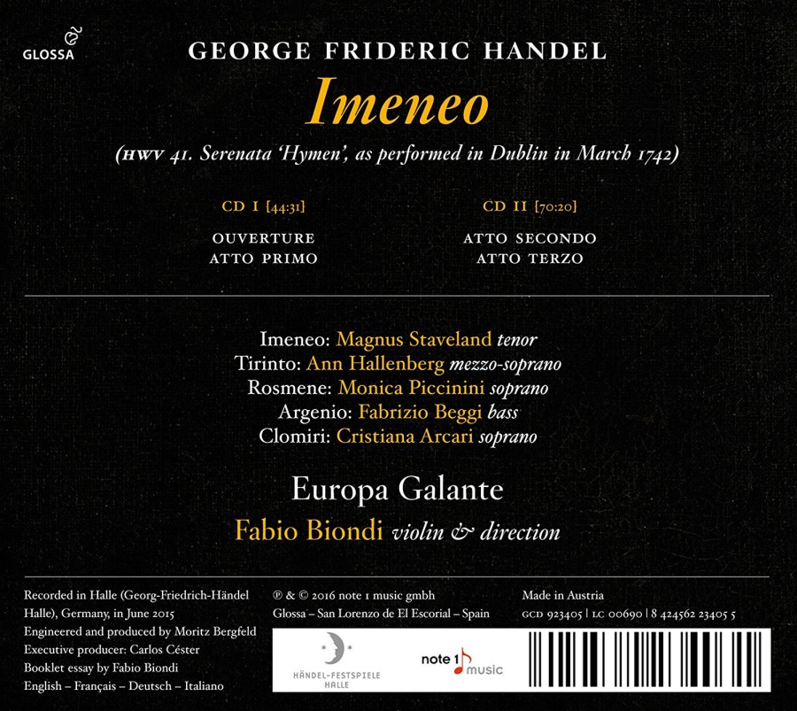 Handel: Imeneo (Serenata "Hymen" - Dublin 1742) - slide-1