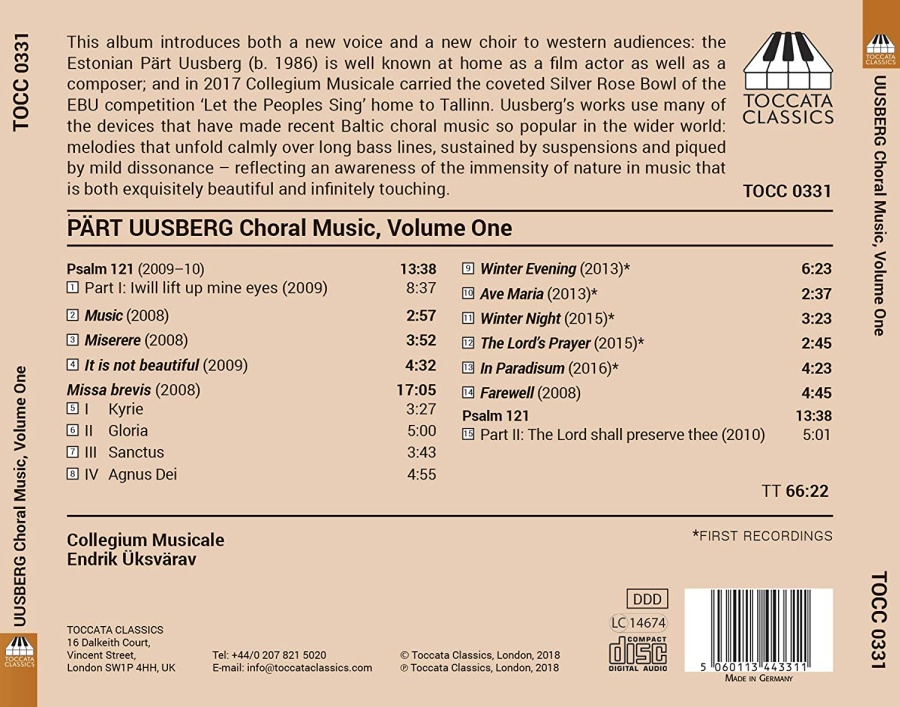 Uusberg: Choral Music Vol. 1 - slide-1