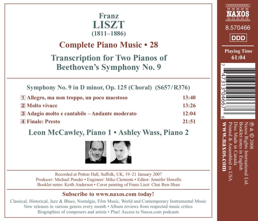 Liszt – Beethoven: Symphony No. 9 ,Transcription for 2 pianos  (Liszt Edition • 28) - slide-1