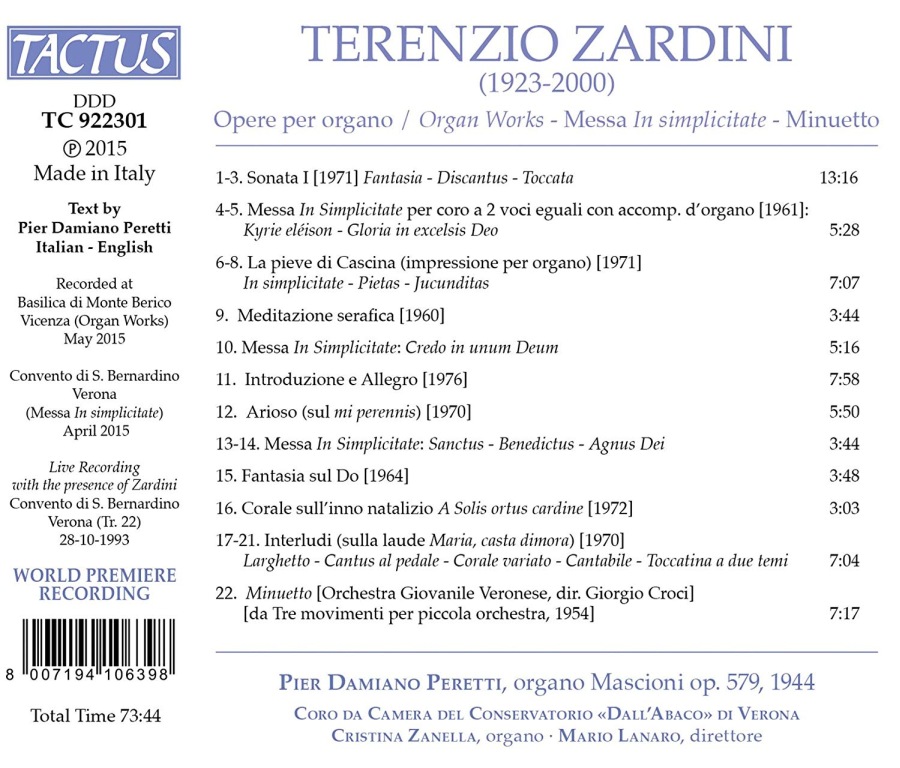 Zardini: Organ Works Messa In simplicitate Minuetto - slide-1