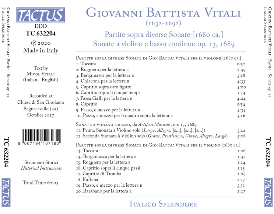 Vitali: Partite; Sonate op. 13 - slide-1