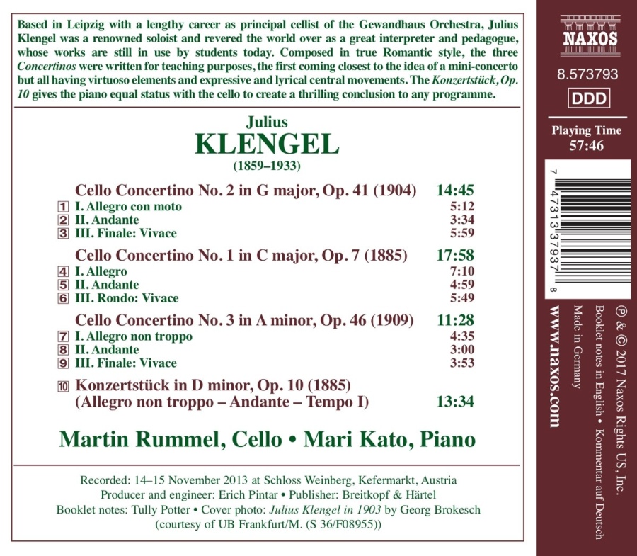 Klengel: Cello Concertinos for Cello and Piano - slide-1