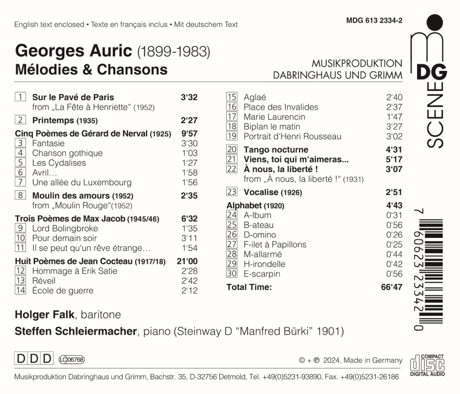 Auric: Mélodies et Chansons - slide-1