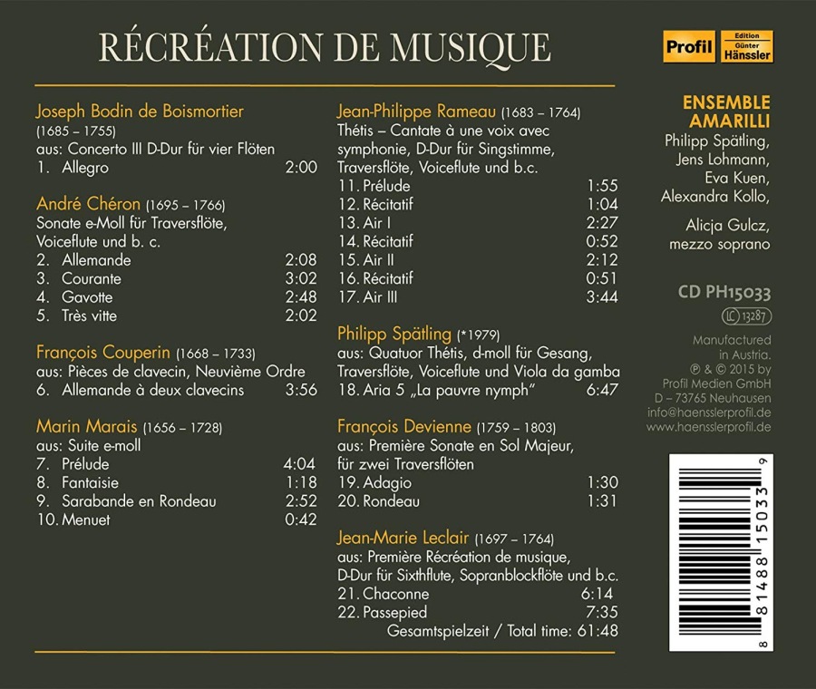 Récréation de musique – Boismortier, Couperin, Marai,s Rameau, Devienne, Leclair, - slide-1