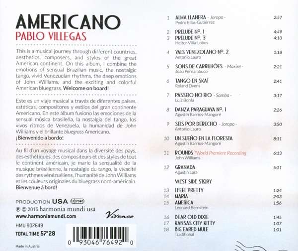 Americano - Villa-Lobos / Dyens / Lauro / Barrios / Bernstein; ... - slide-1