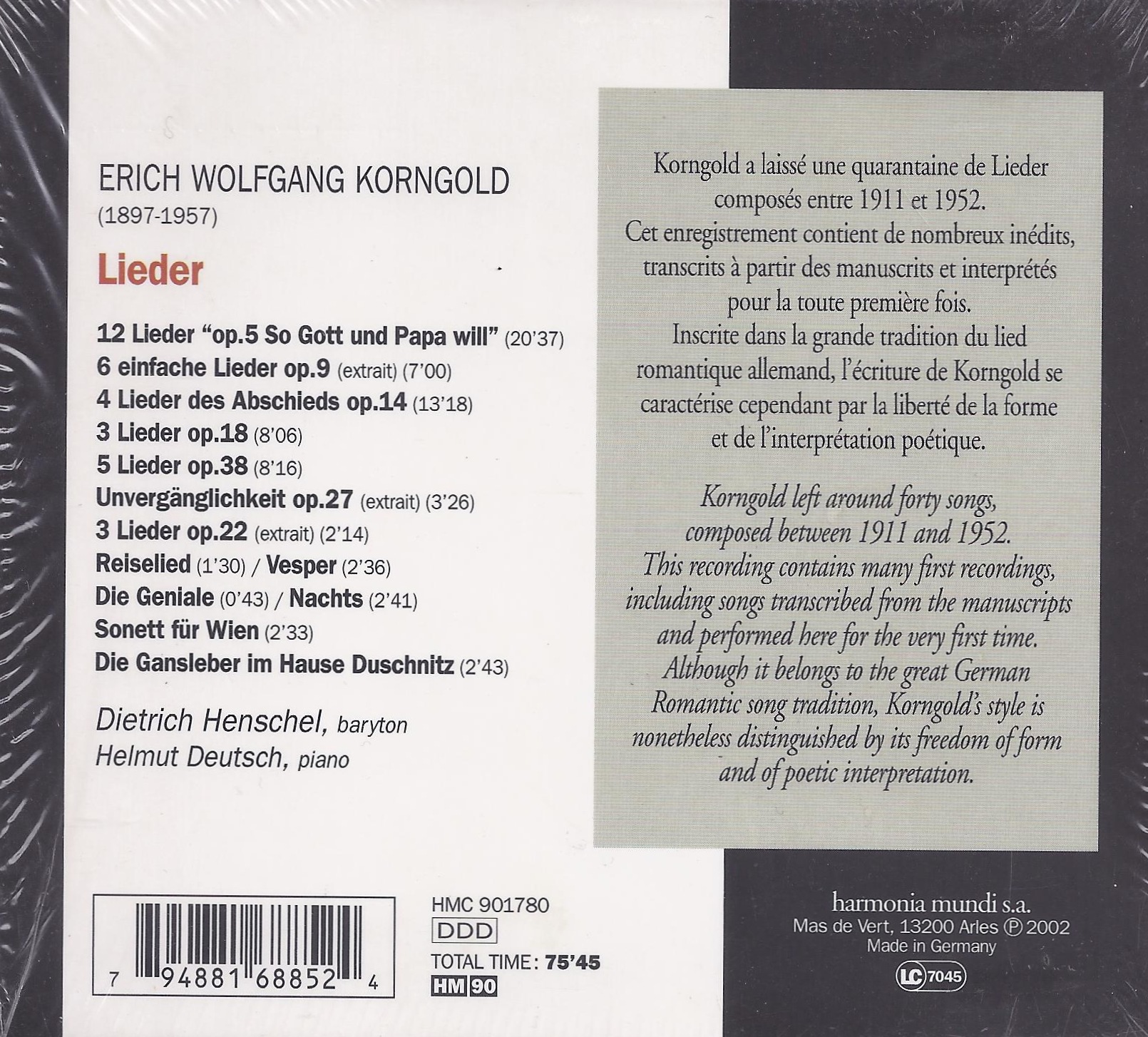 Korngold: Lieder - slide-1