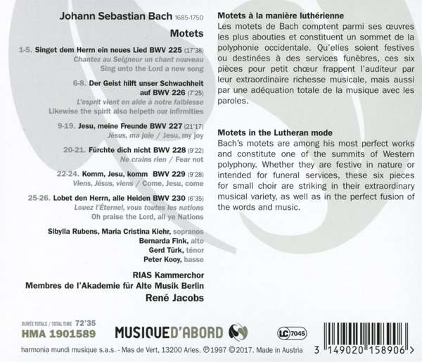 Bach: Motets BWV 225-230 - slide-1