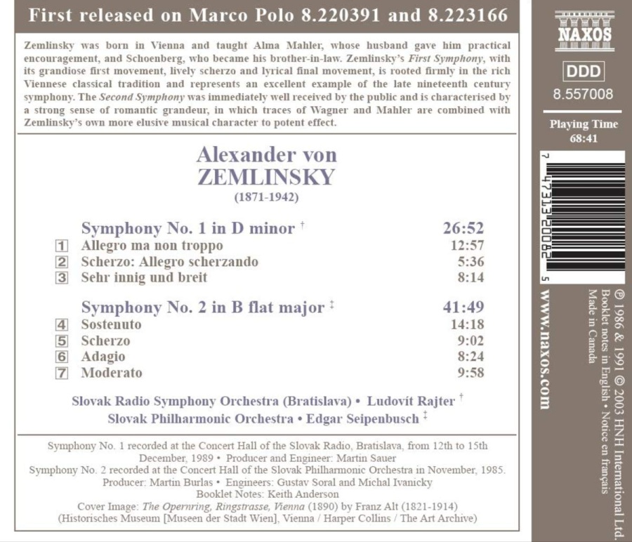 ZEMLINSKY: Symphonies Nos. 1 and 2 - slide-1
