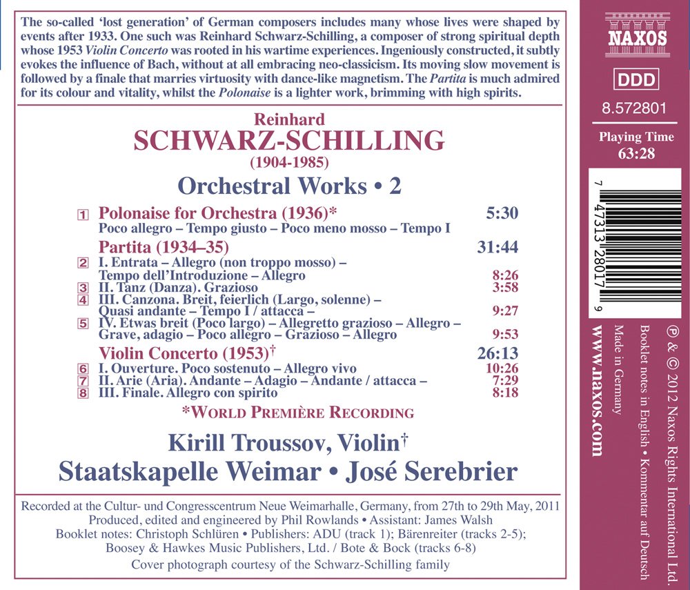 Schwarz-Schilling: Violin Concerto, Partita - slide-1