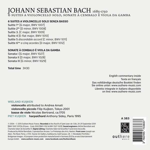 Bach: 6 suites a violoncello solo; Sonate à cembalo è viola da gamba - slide-1
