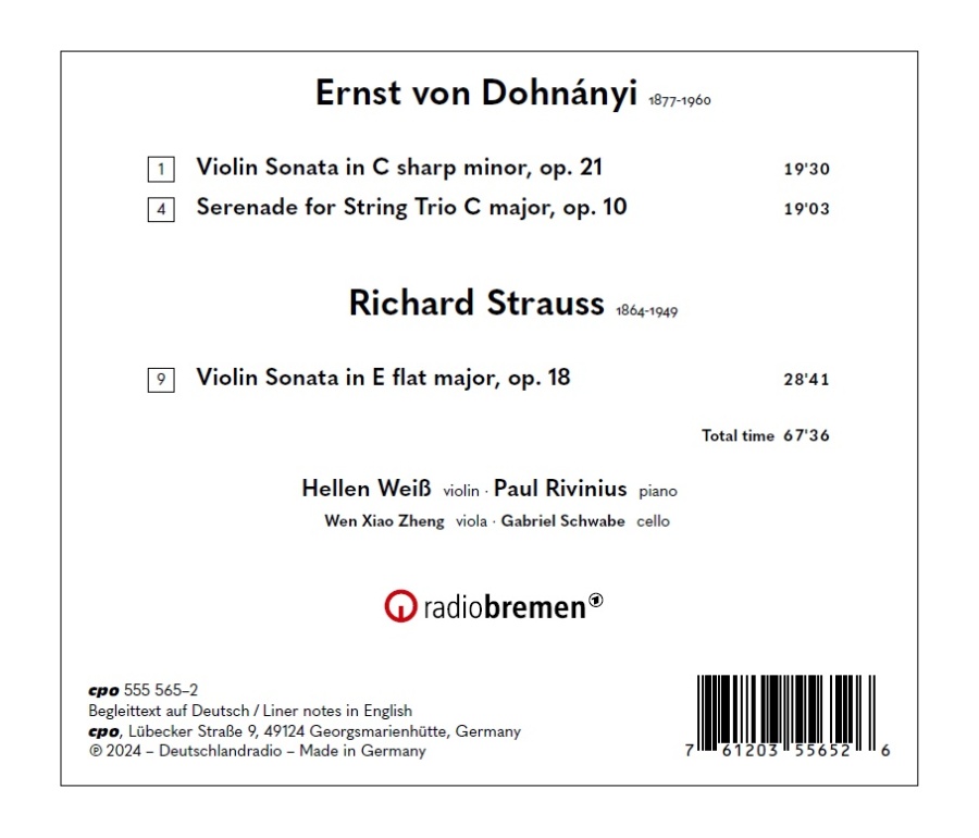 Dohnányi & Strauss: Violin Sonatas - slide-1