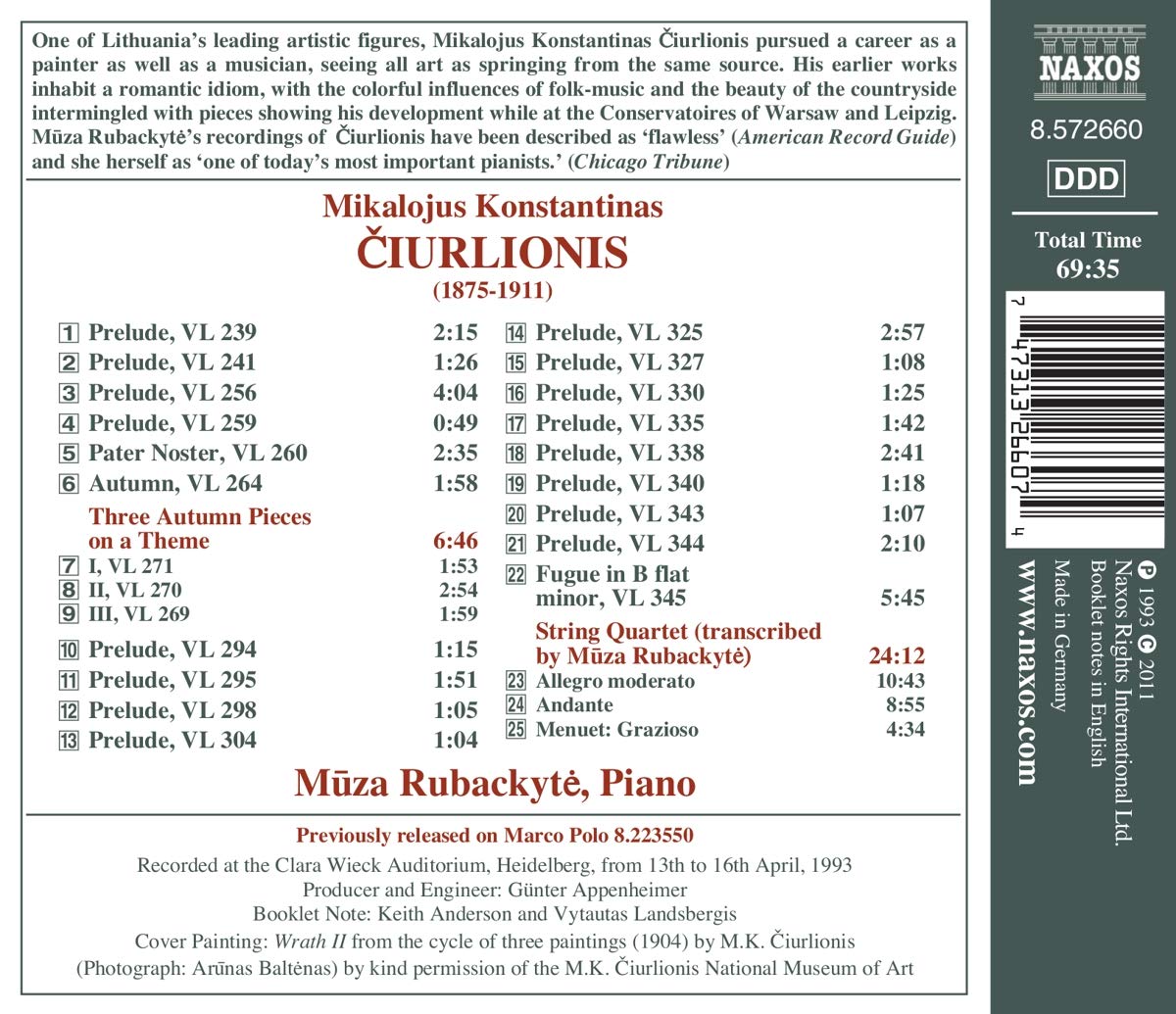 CIURLIONIS: Piano Music Vol. 2 - slide-1