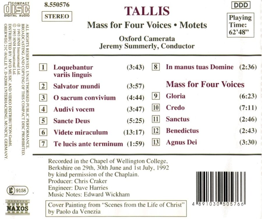 Tallis: Mass for Four Voices, Motets - slide-1