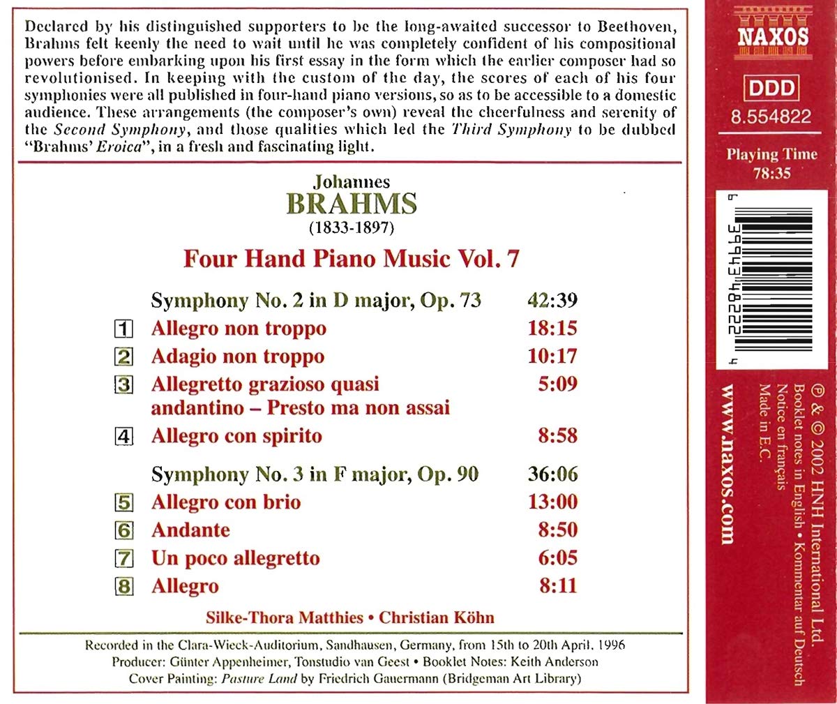 BRAHMS: Four hand piano music vol. 7 - slide-1