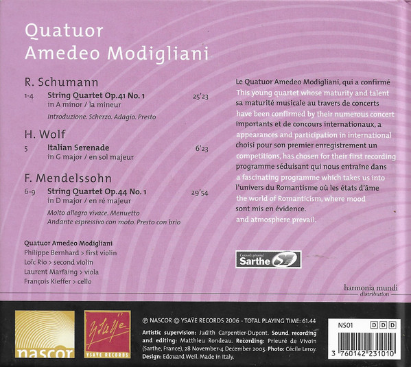 Mendelssohn/Schumann/Wolf: String Quartets - slide-1