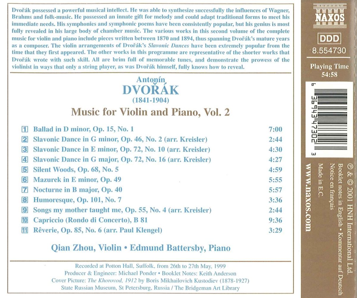 DVORAK: Music for Violin and Piano vol. - slide-1