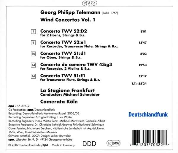 Telemann: Wind Concertos Vol. 1 - slide-1