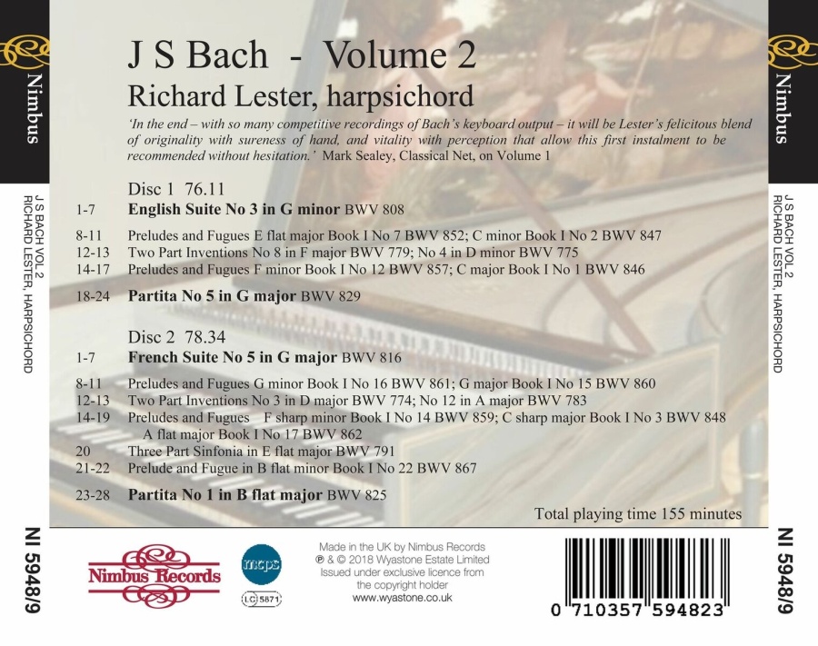 Bach: Works for Harpsichord vol. 2 - slide-1