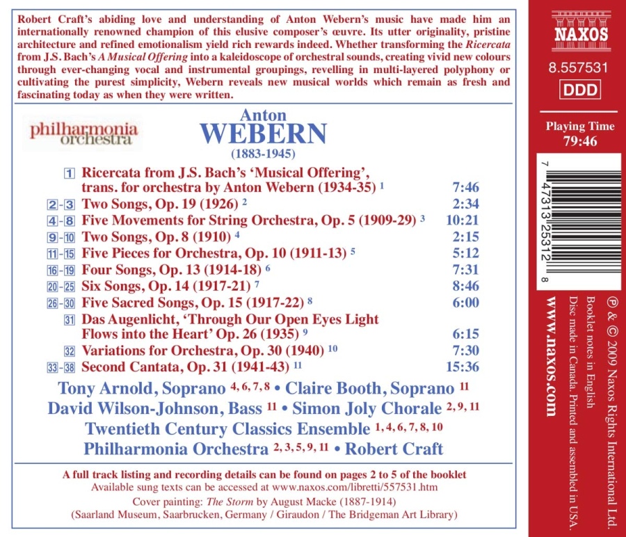 Webern: Vocal & Orch. Works - Ricercata, 5 Pieces, 5 Sacred Songs, Variations - slide-1