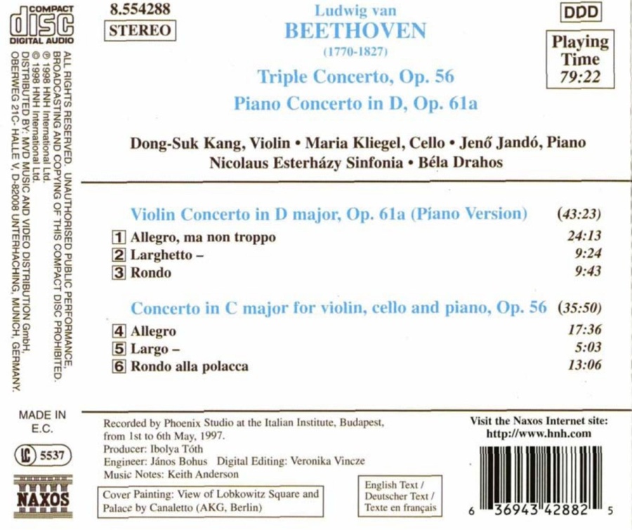 BEETHOVEN: Triple Concerto; Piano Concerto, Op. 61a - slide-1