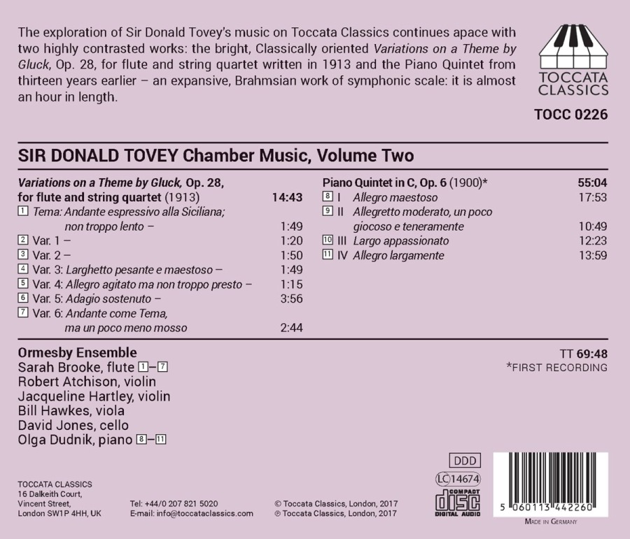 Tovey: Chamber Music Vol. 2 - slide-1