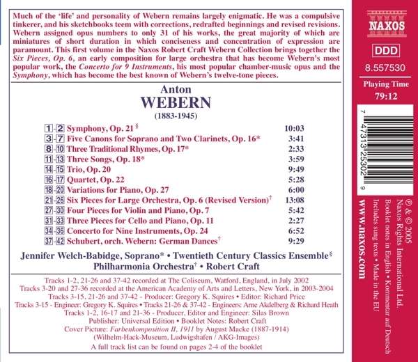 WEBERN: Symphony; Six Pieces; Concerto - slide-1